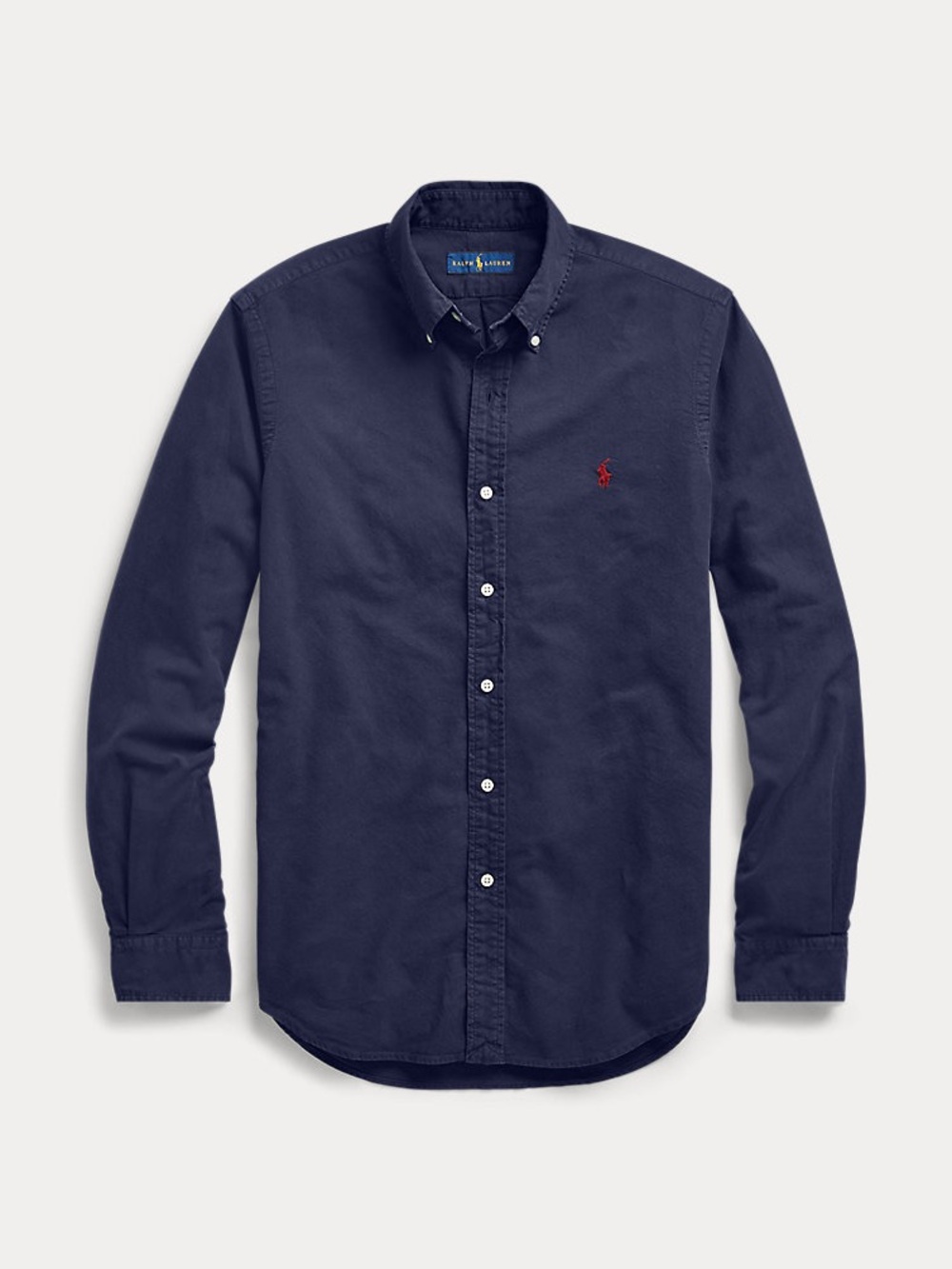 Polo by Ralph Lauren Navy Button-Down Oxford Shirt with Red Pony